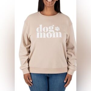 NWT Medium Dog Mom Beige Sweatshirt